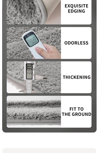 White Ultra Absorbent Plush Bath Mat - Non-Slip Bathroom Rug with Innovative Foot Drying Pocket