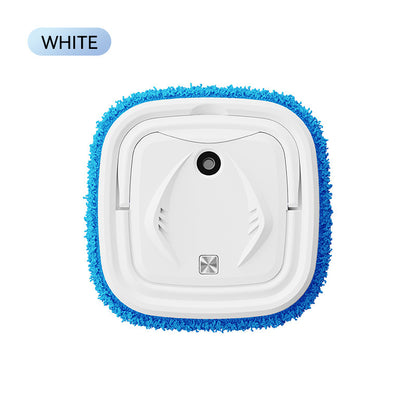 White Smart Robotic Floor Mop with Humidifier Spray - Ultra-Slim Automatic Wet & Dry Floor Cleaner