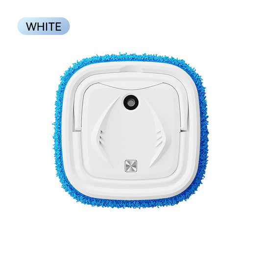 White Smart Robotic Floor Mop with Humidifier Spray - Ultra-Slim Automatic Wet & Dry Floor Cleaner