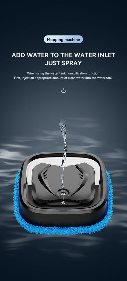 White Smart Robotic Floor Mop with Humidifier Spray - Ultra-Slim Automatic Wet & Dry Floor Cleaner