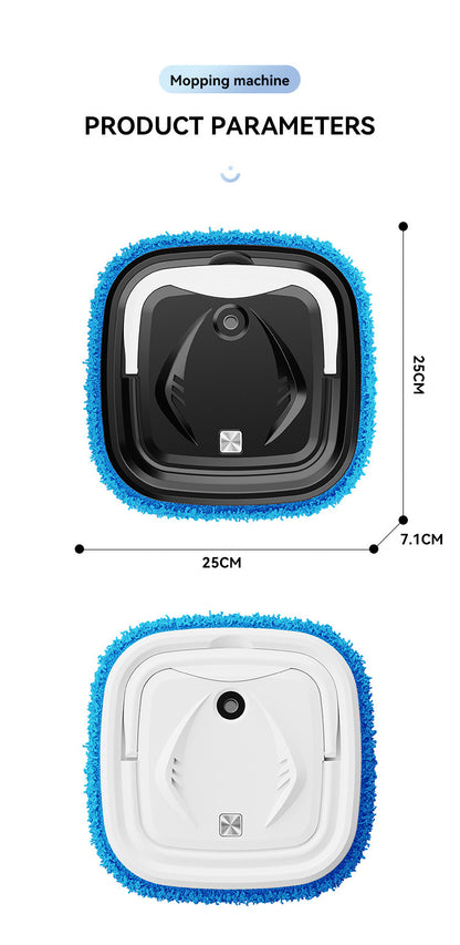 White Smart Robotic Floor Mop with Humidifier Spray - Ultra-Slim Automatic Wet & Dry Floor Cleaner