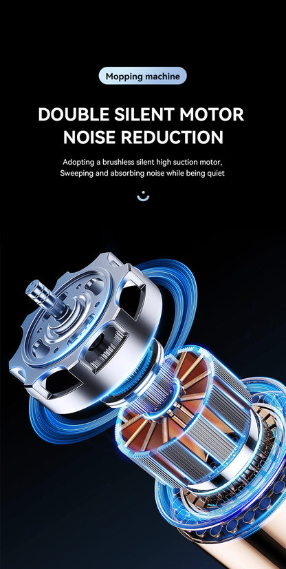 Black Smart Robotic Floor Mop with Humidifier Spray - Ultra-Slim Automatic Wet & Dry Floor Cleaner