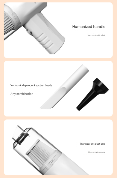 White 2-in-1 Cordless Handheld Vacuum and Air Blower - Portable & Lightweight Cleaner for Car, Home, and Pet Hair