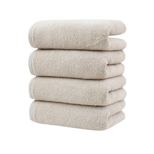 Khaki Plush Cotton Hand Towel Set (4-Pack) - Ultra Soft, Absorbent & Quick-Drying Face Towels for Bathroom