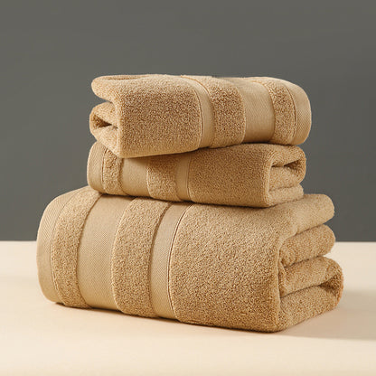 Brown Premium 3-Piece 100% Cotton Towel Set - Ultra Soft, Absorbent & Quick-Dry for Bathroom