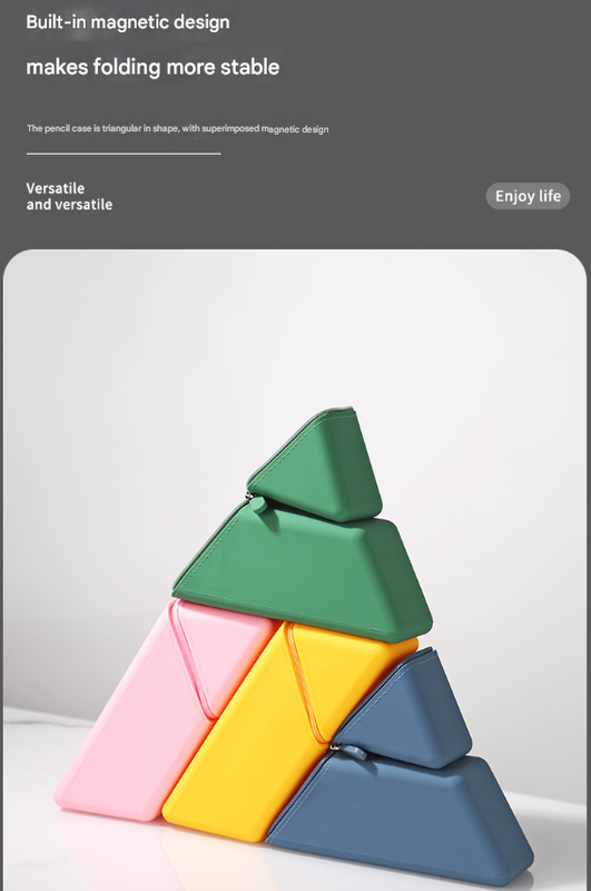 Green Transforming Silicone Pencil Case - Stand-Up Pen Holder & Stationery Organizer