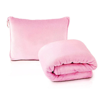 Pink Multi-Function 2-in-1 Travel Blanket with Storage - 50 x 60 in (127 x 152 cm) Lightweight Airplane Companion - Mekamart Australia