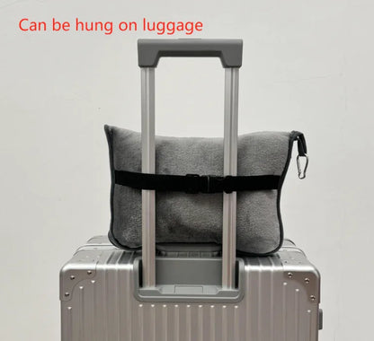 Navy Blue Multi-Function 2-in-1 Travel Blanket with Storage - 50 x 60 in (127 x 152 cm) Lightweight Airplane Companion - Mekamart Australia