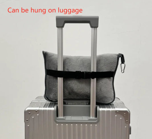 Navy Blue Multi-Function 2-in-1 Travel Blanket with Storage - 50 x 60 in (127 x 152 cm) Lightweight Airplane Companion