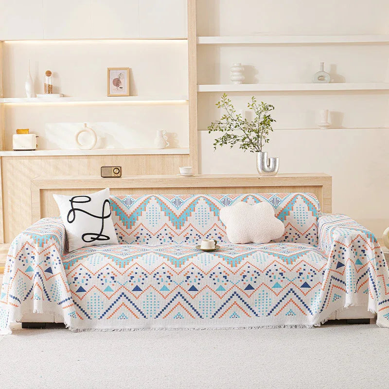 Nordic-Style Full-Cover Sofa Blanket - 180 x 230 cm Minimalist, Stain-Resistant, All-Season Two-Seater Sofa Protector - Mekamart Australia