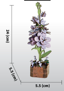 DIY 3D Wooden Violet Flower Puzzle - 60-Piece Kids' Craft Kit