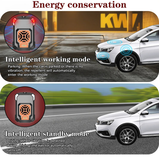 Ultrasonic Car Rat Repellent with LED Flash - Automatic Start-Stop - Mekamart Australia