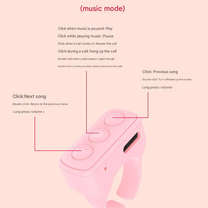 2-Piece White Bluetooth Video Controller - 3-Button Remote for TikTok and Page Scrolling - Mekamart Australia