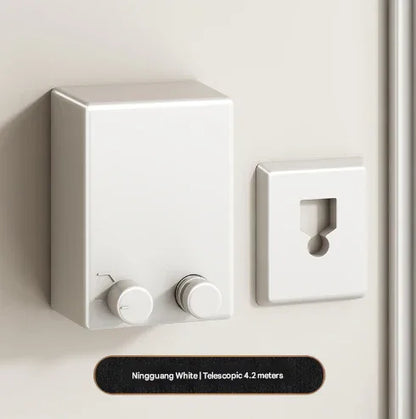 White Retractable Stainless Steel Clothesline - 4.2m Indoor and Outdoor Drying Solution - Mekamart Australia