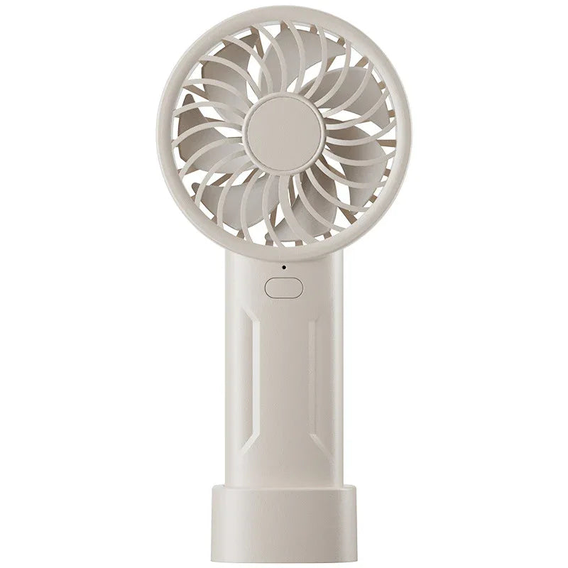 White Mini Portable USB Rechargeable Fan - Quiet Cooling for Desk or Travel