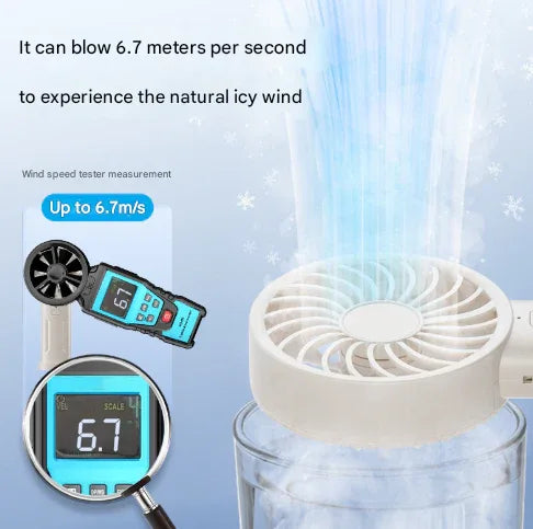 White Mini Portable USB Rechargeable Fan - Quiet Cooling for Desk or Travel