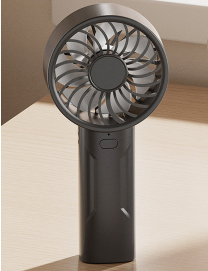 Black Mini Portable USB Rechargeable Fan - Quiet Cooling for Desk or Travel