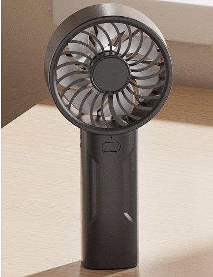 Black Mini Portable USB Rechargeable Fan - Quiet Cooling for Desk or Travel