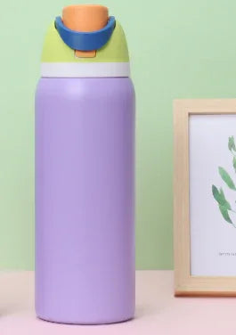 Purple 32oz 304 Stainless Steel Insulated Water Bottle - Dual-Drink Pop-Up Lid - Mekamart Australia