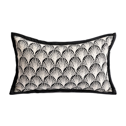 Umbrella Pattern Elegant Two-Piece INS-Style Jacquard Pillow Covers - Black & White Sofa Decor