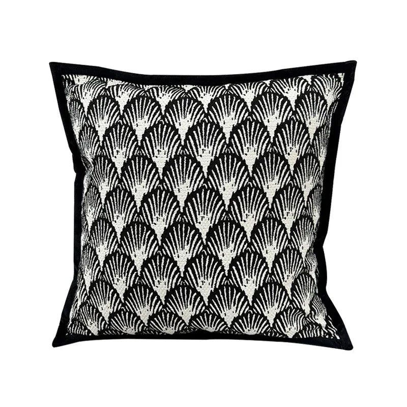 45*45cm Umbrella Pattern Elegant Two-Piece INS-Style Jacquard Pillow Covers - Black & White Sofa Decor - Mekamart Australia