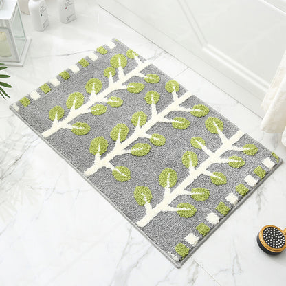 Spring Jacquard Bathroom Mat - Super Absorbent Non-Slip Rug (40x60cm), Toilet Floor Mat for Bathroom/Bedroom/Entryway