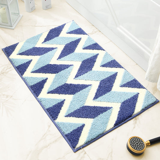 Blue Bathroom Mat - Super Absorbent Non-Slip Rug (40x60cm), Toilet Floor Mat for Bathroom/Bedroom/Entryway