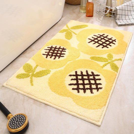 Sun Flowers Bathroom Mat - Super Absorbent Non-Slip Rug (40x60cm), Toilet Floor Mat for Bathroom/Bedroom/Entryway