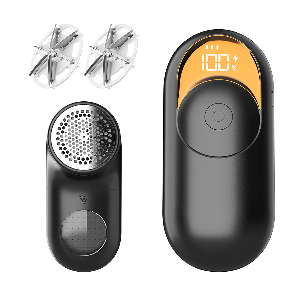 Black Digital Display Electric Lint Remover - 3-Speed USB Rechargeable Fabric Shaverc