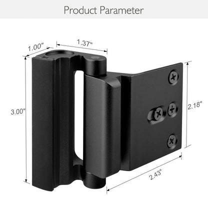White Heavy-Duty Hotel Style Security Door Lock - Childproof Door Reinforcement Latch for Home Safety