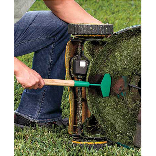 Heavy-Duty Lawn Mower Deck Scraper - Long Handle Garden Tool Cleaner for Blades & Yard Equipment