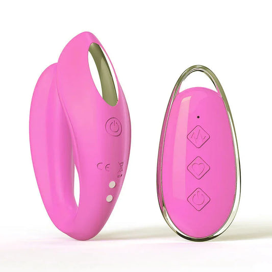 Pink BlissLink U-Shaped Wearable Couple's Vibrator with Remote - 12 Modes for Shared Intimacy & Solo Fun - Mekamart Australia