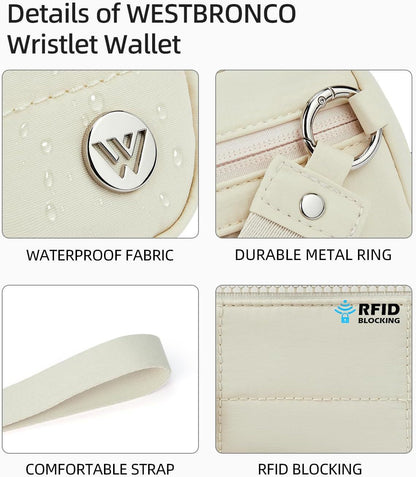 Khaki Elegant WESTBRONCO Quilted Phone Bag Wallet