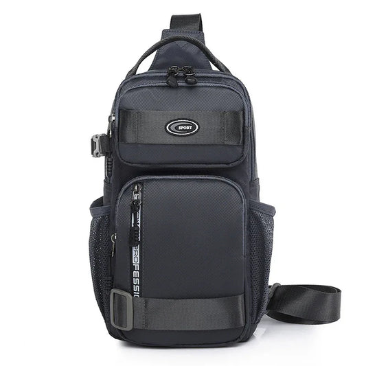 Grey Stylish Multi-Functional Men's Chest Bag - Lightweight Crossbody Sling Pack - Mekamart Australia