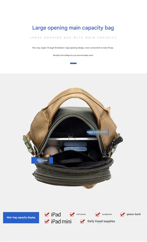 Army Green Stylish Multi-Functional Men's Chest Bag - Lightweight Crossbody Sling Pack - Mekamart Australia