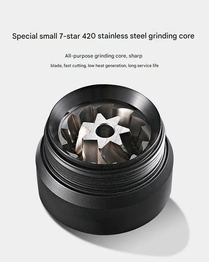 Black Premium 7-Star Manual Coffee Grinder - Portable Bean Mil(R50pro)