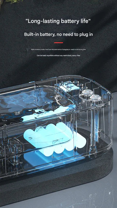 Silver Portable Ultrasonic Cleaner - 45kHz Professional High-Frequency Cleaning Machine for Jewellery, Glasses, Watches, and Makeup Brushes