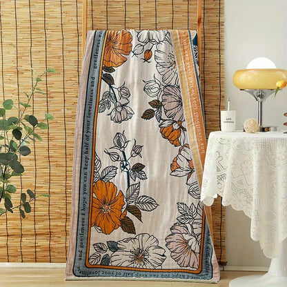 Flower Fairy Powder 40S Pure Cotton Gauze Bath Towel - Extra Large, Thick, Soft, and Highly Absorbent for Adults