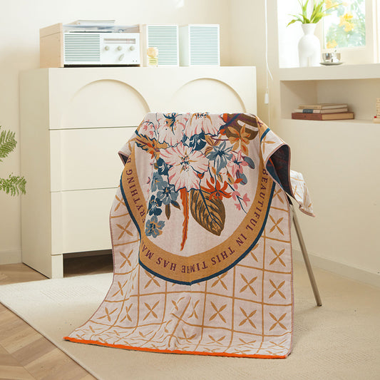 Among the flower fields 40S Pure Cotton Gauze Bath Towel - Extra Large, Thick, Soft, and Highly Absorbent for Adults