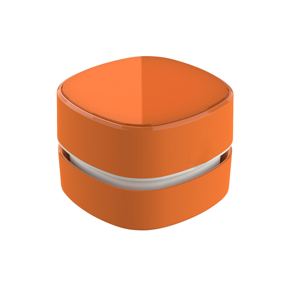 Orange Rechargeable Cordless Mini Desktop Vacuum - Portable Handheld Cleaner for Desk, Keyboard, Crumb & Dust