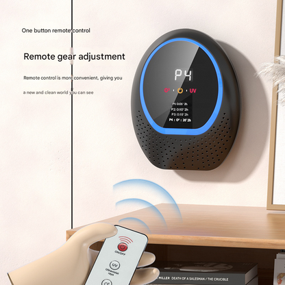 White Rechargeable Ozone & UV-C Air Purifier with Remote - Portable Odor Eliminator for Home, Pets & Closets