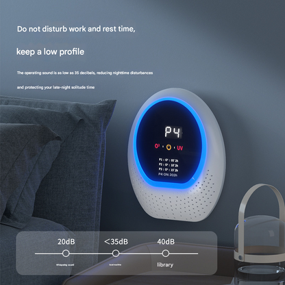 White Rechargeable Ozone & UV-C Air Purifier with Remote - Portable Odor Eliminator for Home, Pets & Closets