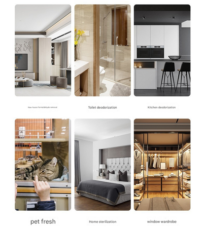 Black Rechargeable Ozone & UV-C Air Purifier with Remote - Portable Odor Eliminator for Home, Pets & Closets