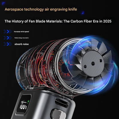 Silver Portable High-Speed Turbo Fan & Air Duster - 130,000 RPM Brushless Motor, Rechargeable Blower