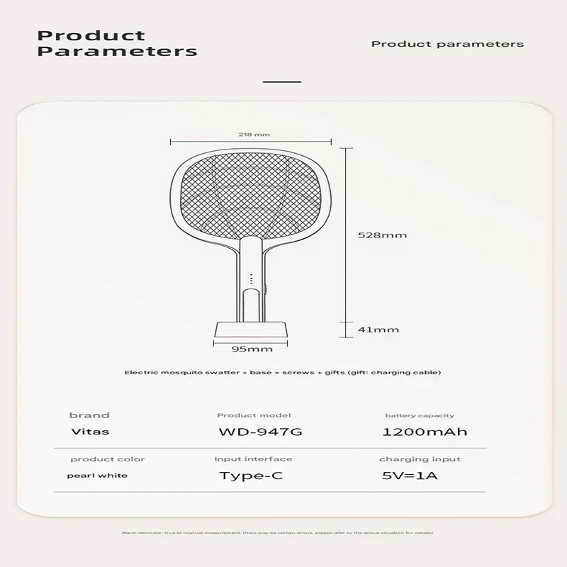 White Rechargeable 2-in-1 Bug Zapper Racket - Electric Fly Swatter & UV Mosquito Lamp with Charging Base