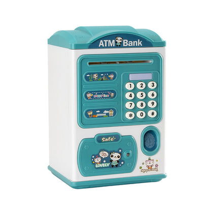 Blue panda Kids Smart ATM Piggy Bank - Automatic Bill Scroll, Password & Fingerprint Unlock with Fun Features