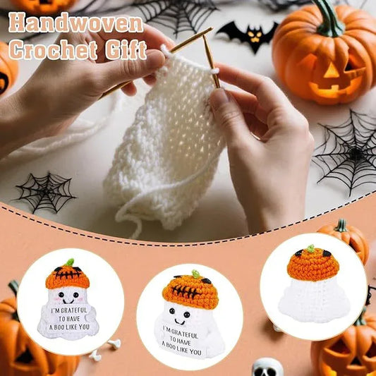 2 PCS White Spooky & Sweet: Handmade Crocheted Ghost Doll - Halloween Party & Home Decor Gift(A) - Mekamart Australia