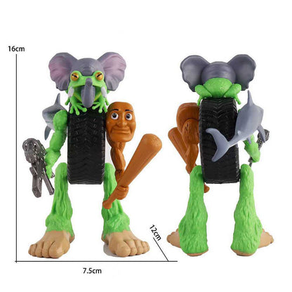 Monkey Whimsical Creature & Monster Figurine Collection - Set of Bizarre PVC Mini Toys for Desk Decor