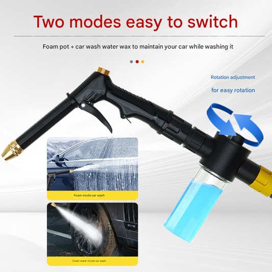 Yellow High-Pressure Car Wash Foam Gun & Hose Set - Adjustable Nozzle for Cleaning, Gardening & Pet Washing(10m)