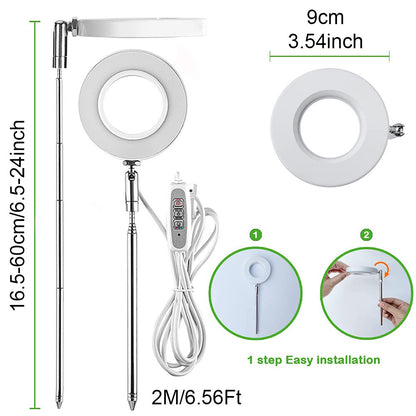 White Full Spectrum LED Grow Light with Telescopic Stake for Indoor Plants